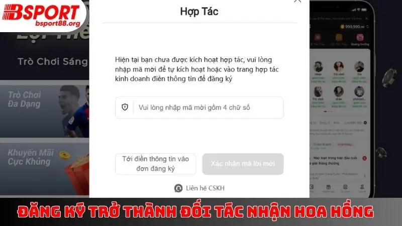 Đăng ký trở thành đối tác nhận hoa hồng