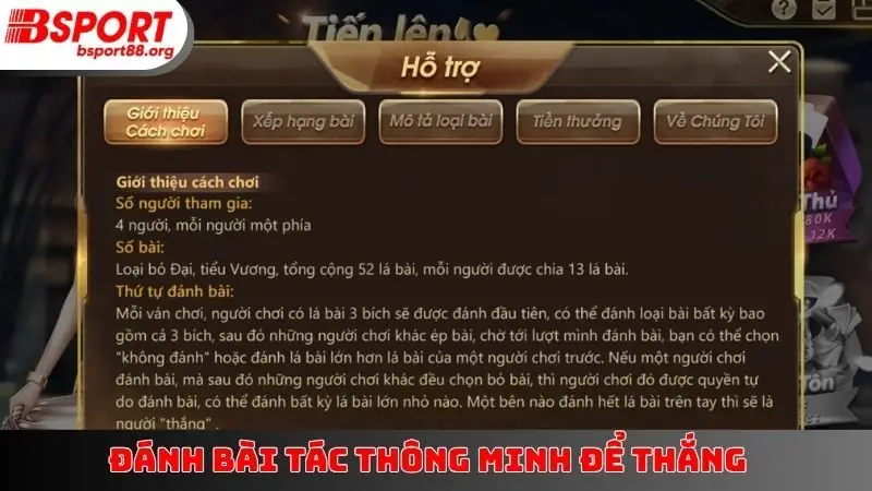 Đánh bài tác thông minh để thắng