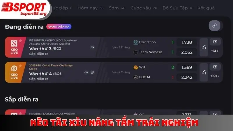 Kèo tài xỉu nâng tầm trải nghiệm