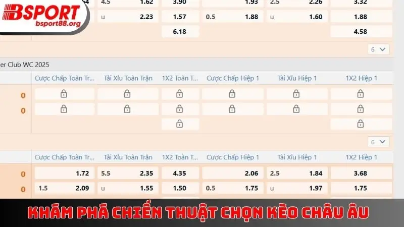 Khám phá chiến thuật chọn kèo châu Âu