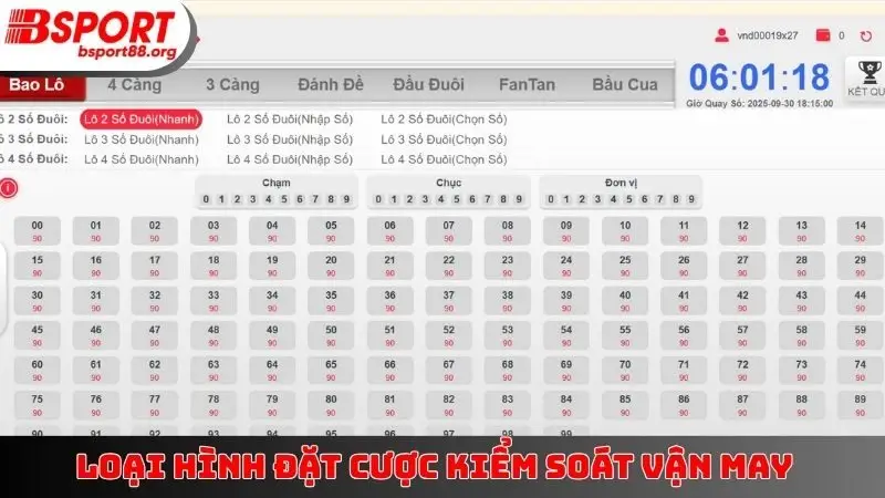 Loại hình đặt cược kiểm soát vận may