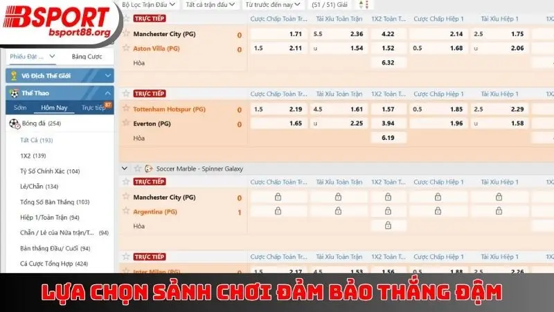 Lựa chọn sảnh chơi đảm bảo thắng đậm