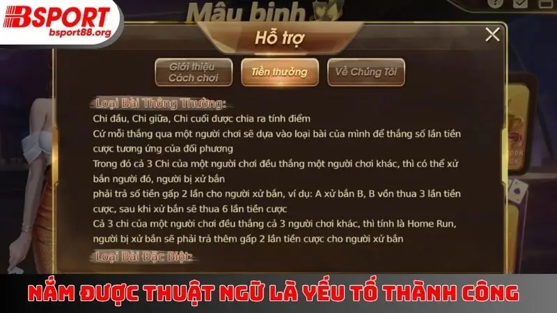 Nắm được thuật ngữ là yếu tố thành công