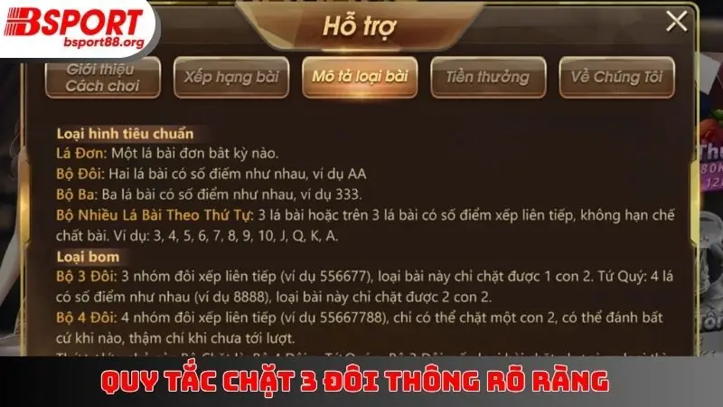 Quy tắc chặt 3 đôi thông rõ ràng