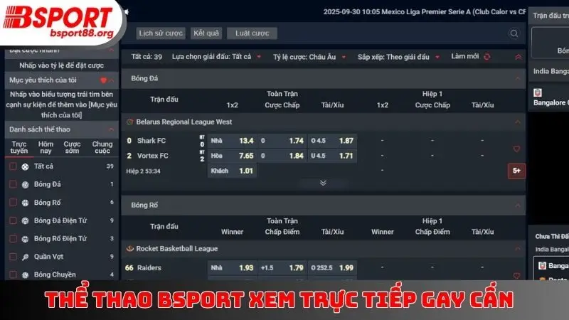 Thể thao BSPORT xem trực tiếp gay cấn