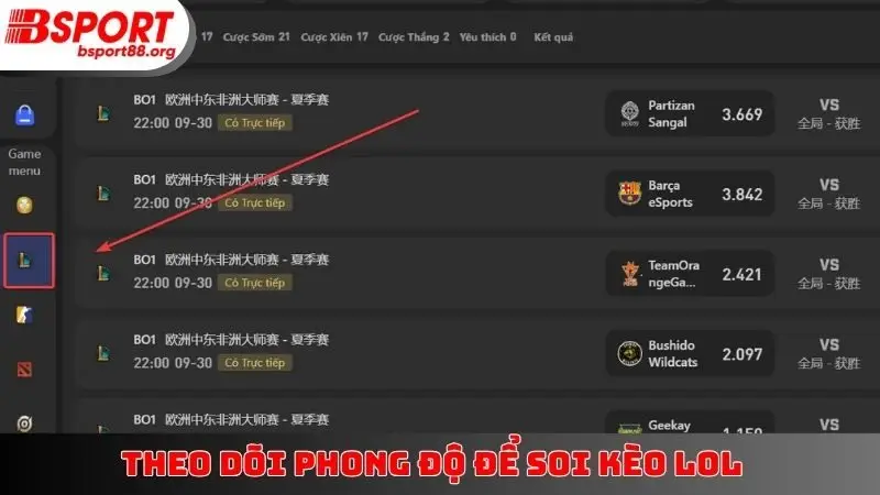 Theo dõi phong độ để soi kèo LOL