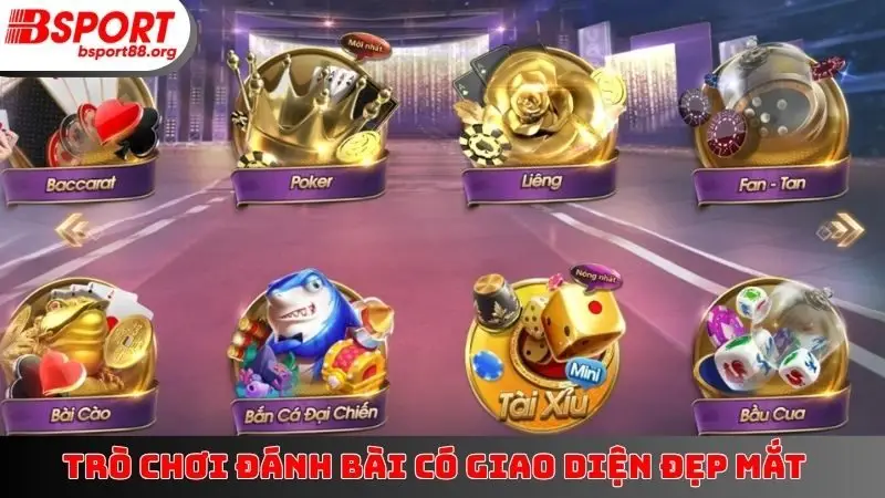 Trò chơi đánh bài có giao diện đẹp mắt