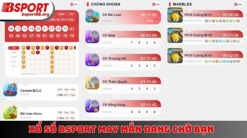 Xổ số BSPORT may mắn đang chờ bạn